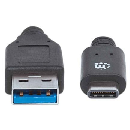 MANHATTAN - Cable Manhattan USB A-C 3.2 Súper Velocidad 1m Color Negro