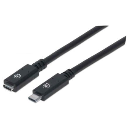 MANHATTAN - Cable Manhattan Extensión USB-C 3.2 Súper Velocidad 50cm Color Negro