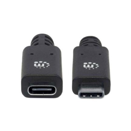MANHATTAN - Cable Manhattan Extensión USB-C 3.2 Súper Velocidad 50cm Color Negro