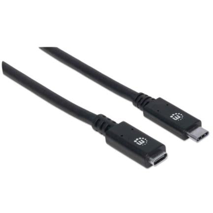 MANHATTAN - Cable Manhattan Extensión USB-C 3.2 Súper Velocidad 50cm Color Negro