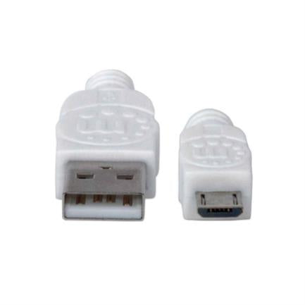 MANHATTAN - Cable Manhattan USB-A Micro USB-B 2.0 Alta Velocidad 1m Color Blanco