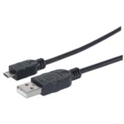 MANHATTAN - Cable Manhattan USB-A Micro USB-B 2.0 Alta Velocidad 1m Color Negro