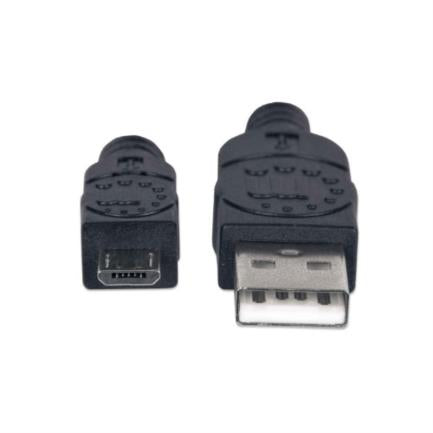 MANHATTAN - Cable Manhattan USB-A Micro USB-B 2.0 Alta Velocidad 1m Color Negro