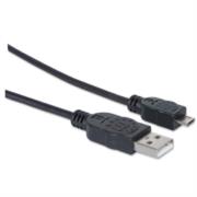 MANHATTAN - Cable Manhattan USB-A Micro USB-B 2.0 Alta Velocidad 1m Color Negro