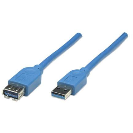 MANHATTAN - Cable Manhattan Extensión USB-A 3.0 Súper Velocidad 2m Color Azul