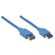 MANHATTAN - Cable Manhattan Extensión USB-A 3.0 Súper Velocidad 2m Color Azul