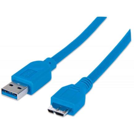 MANHATTAN - Cable Manhattan USB Micro-B Súper Velocidad 3.2 Gen1 2m Color Azul