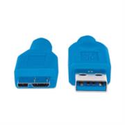 MANHATTAN - Cable Manhattan USB Micro-B Súper Velocidad 3.2 Gen1 2m Color Azul