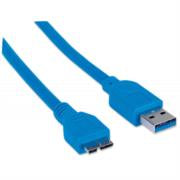MANHATTAN - Cable Manhattan USB Micro-B Súper Velocidad 3.2 Gen1 2m Color Azul