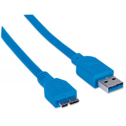 MANHATTAN - Cable Manhattan USB Micro-B Súper Velocidad 3.2 Gen1 2m Color Azul