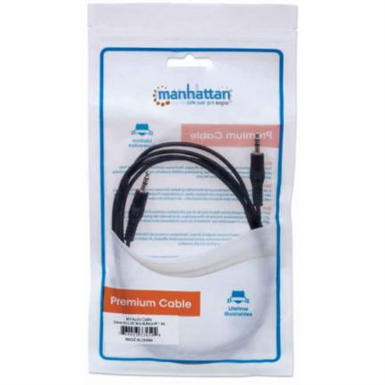 MANHATTAN - Cable Manhattan Audio Estéreo 3.5mm M-M 1.8m Color Negro