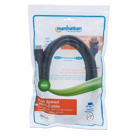 MANHATTAN - Cable Manhattan HDMI 1.4 M-M Alta Velocidad Canal Ethernet 5m Color Negro