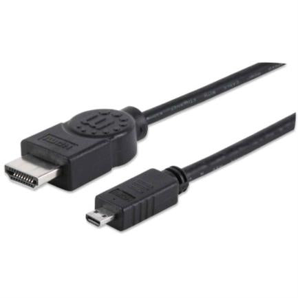 MANHATTAN - Cable Manhattan HDMI 1.4 M-Micro M Alta Velocidad Canal Ethernet 2m Color Negro