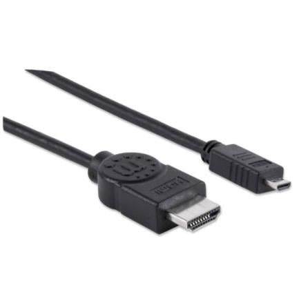 MANHATTAN - Cable Manhattan HDMI 1.4 M-Micro M Alta Velocidad Canal Ethernet 2m Color Negro