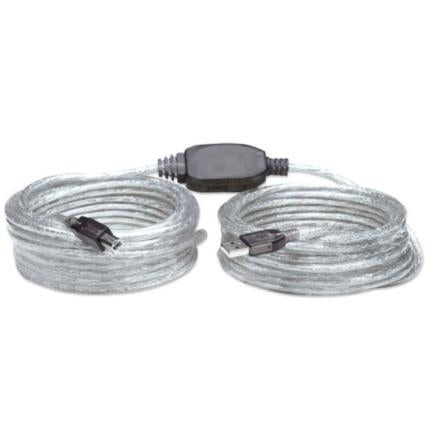 MANHATTAN - Cable Manhattan Extensión Activa USB Alta Velocidad A-B 11m Color Plata