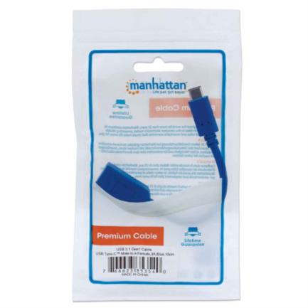 MANHATTAN - Cable Manhattan USB 3.2 Gen1 C-A Súper Velocidad 15cm Color Azul