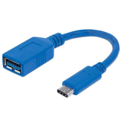 MANHATTAN - Cable Manhattan USB 3.2 Gen1 C-A Súper Velocidad 15cm Color Azul