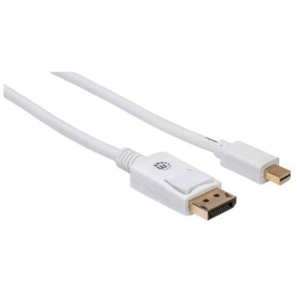 MANHATTAN - Cable Manhattan Mini DisplayPort M-M para Monitor 2m Color Blanco