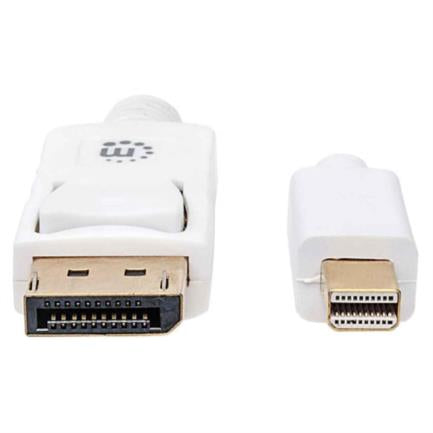 MANHATTAN - Cable Manhattan Mini DisplayPort M-M para Monitor 2m Color Blanco