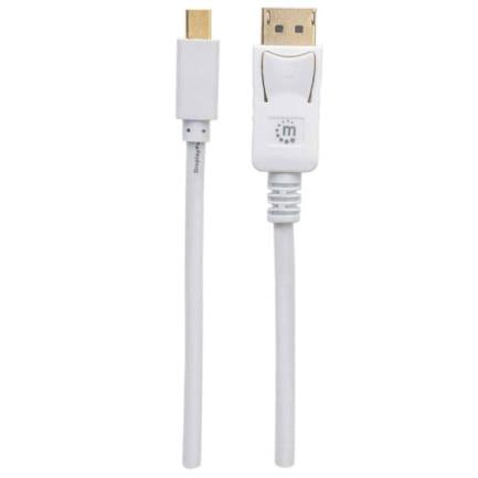 MANHATTAN - Cable Manhattan Mini DisplayPort M-M para Monitor 2m Color Blanco