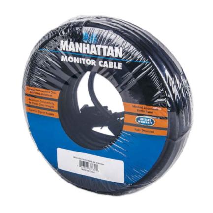 MANHATTAN - Cable Manhattan para Monitor SVGA HD15 M-M 30m Color Negro