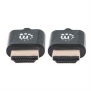 MANHATTAN - Cable Manhattan HDMI M-M Ultra Delgado Alta Velocidad con Ethernet 1.8m Color Negro