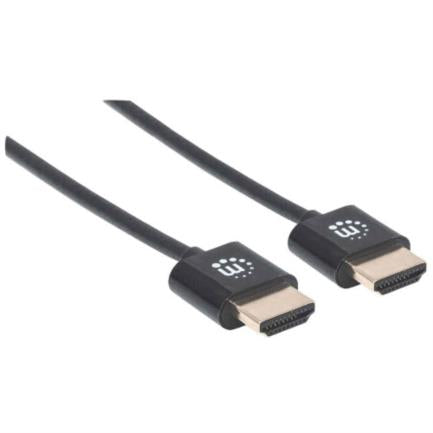 MANHATTAN - Cable Manhattan HDMI M-M Ultra Delgado Alta Velocidad con Ethernet 1.8m Color Negro