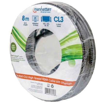 MANHATTAN - Cable Manhattan HDMI M-M Alta Velocidad Ethernet 8m Color Negro