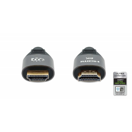 MANHATTAN - Cable Manhattan HDMI Certificado Ultra Alta Velocidad 8K a 60Hz/4K a 120Hz C/Ethernet 2m Color Negro