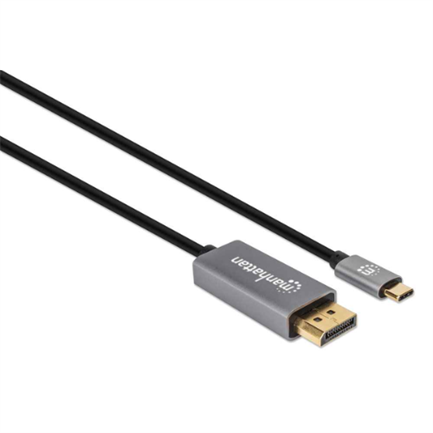 MANHATTAN - Cable Manhattan Adaptador USB-C a DisplayPort-M 8K a 60Hz 2m Color Negro