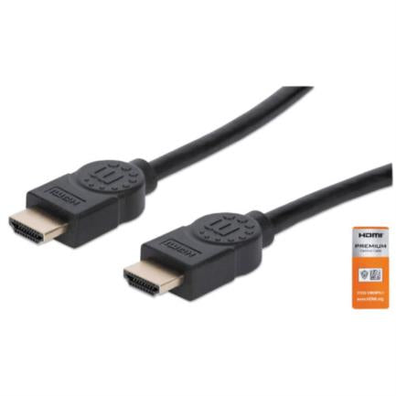 MANHATTAN - Cable Manhattan HDMI Alta Velocidad con Canal Ethernet Premium 1m Color Negro