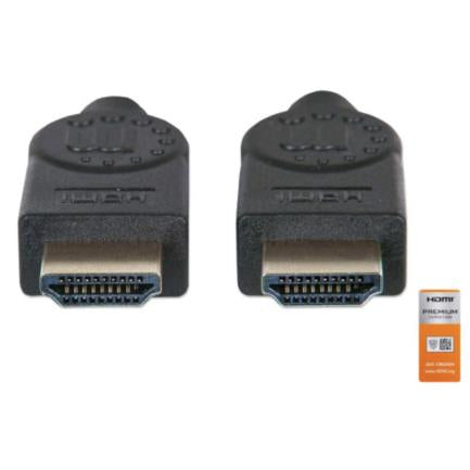 MANHATTAN - Cable Manhattan HDMI Alta Velocidad con Canal Ethernet Premium 3m Color Negro