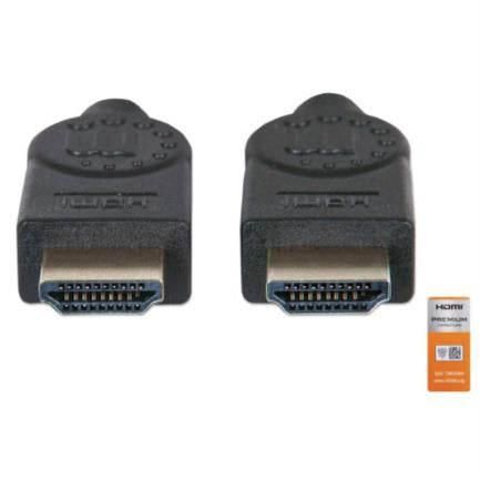 MANHATTAN - Cable Manhattan HDMI Alta Velocidad con Canal Ethernet Premium 5m Color Negro