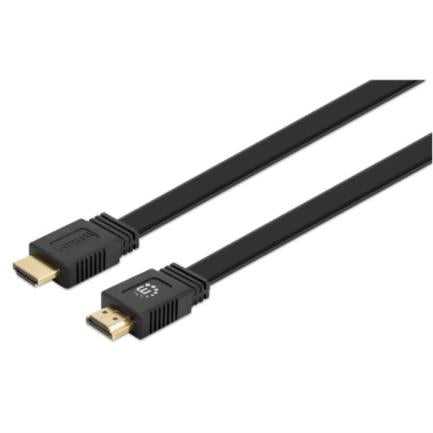 MANHATTAN - Cable Manhattan HDMI Plano Alta Velocidad con Ethernet 10m Color Negro
