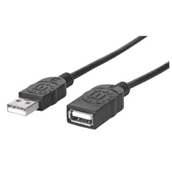 MANHATTAN - Cable Manhattan USB V2.0 Ext Tipo A  0.9M Negro