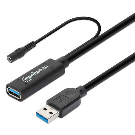 MANHATTAN - Cable de Extensión Manhattan USB 3.0 Tipo A Macho a Hembra 15m 5Gbps Negro