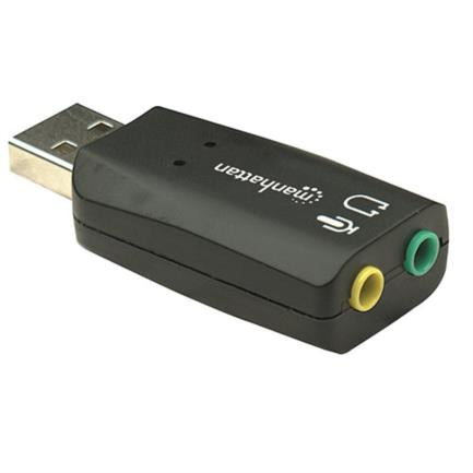 MANHATTAN - Adaptador Manhattan Sonido 5.1 Estéreo USB Alta Velocidad Color Negro