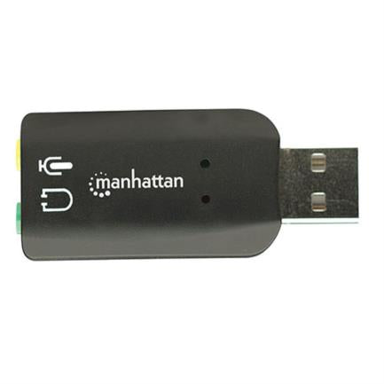 MANHATTAN - Adaptador Manhattan Sonido 5.1 Estéreo USB Alta Velocidad Color Negro