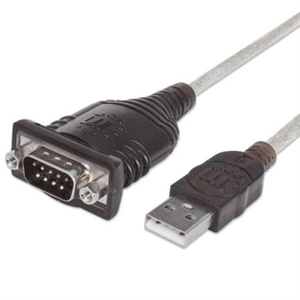 MANHATTAN - Convertidor Manhattan USB a Serial DB9M 45cm Bolsa