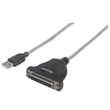 MANHATTAN - Convertidor Manhattan para Impresora USB-A a Paralelo DB25 Color Plata