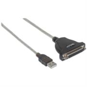 MANHATTAN - Convertidor Manhattan para Impresora USB-A a Paralelo DB25 Color Plata