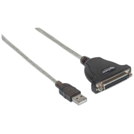MANHATTAN - Convertidor Manhattan para Impresora USB-A a Paralelo DB25 Color Plata