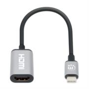MANHATTAN - Adaptador Manhattan USB-C a HDMI 4K-60Hz Aluminio Color Negro