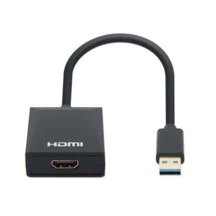 MANHATTAN - Adaptador Manhattan USB 3.2 Gen 1 Tipo-A Macho a HDMI Hembra 1080p Color Negro