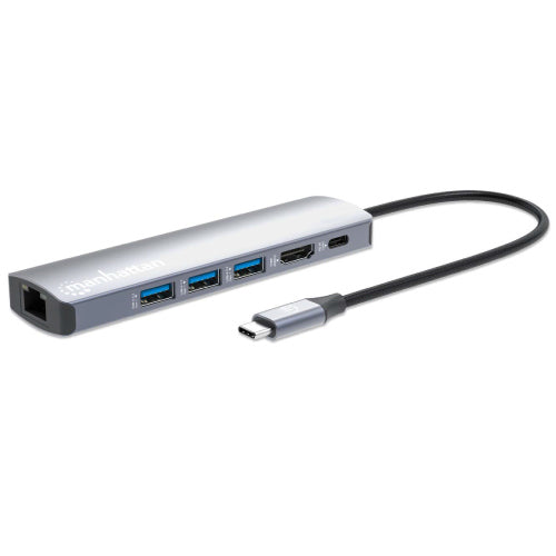 MANHATTAN - Estacion Docking USB-C  MANHATTAN con Hub 6 en 1