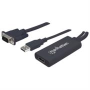 MANHATTAN - Convertidor Manhattan Video SVGA+Audio USB a HDMI Color Negro