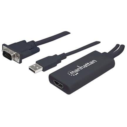 MANHATTAN - Convertidor Manhattan Video SVGA+Audio USB a HDMI Color Negro