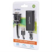 MANHATTAN - Convertidor Manhattan Video SVGA+Audio USB a HDMI Color Negro