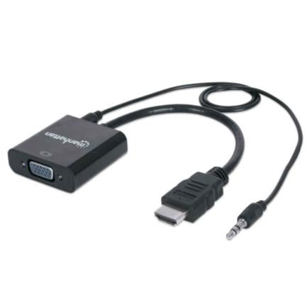 MANHATTAN - Convertidor Manhattan HDMI/VGA con Audio Color Negro