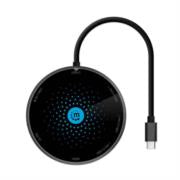 MANHATTAN - Docking Manhattan USB-C a HDMI USB-C PD 3xUSB-A Lector Tarjetas con Base Carga Inalámbrica